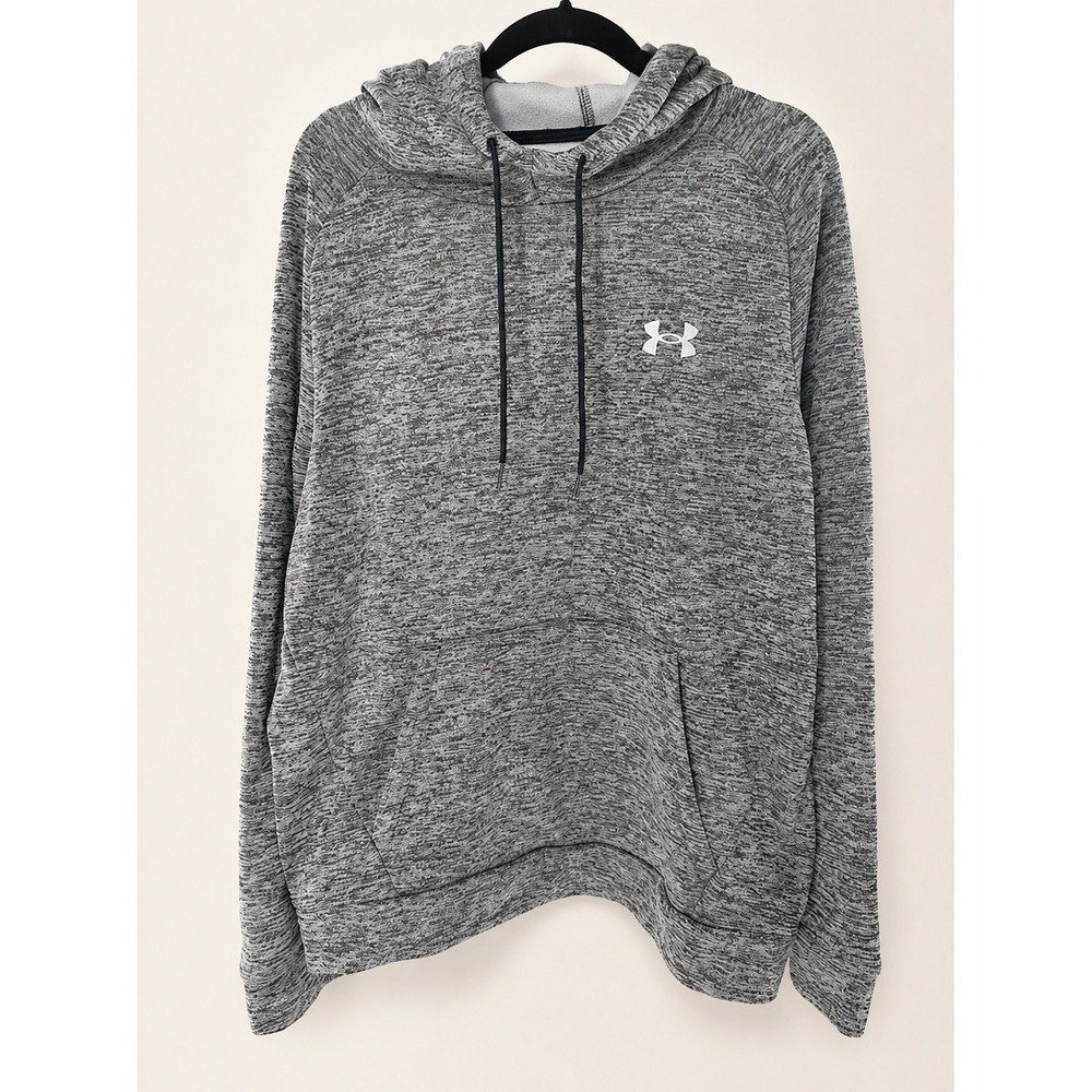Under Armour Men's Large Gray Heather Fleece Pullover Hoodie Loose Fit - Picture 1 of 10